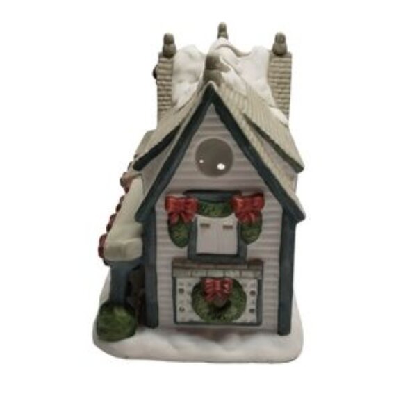 Partylite Glazed Ceramic Pottery  Candle Shop Tealight Candle House Holder - Picture 5 of 5